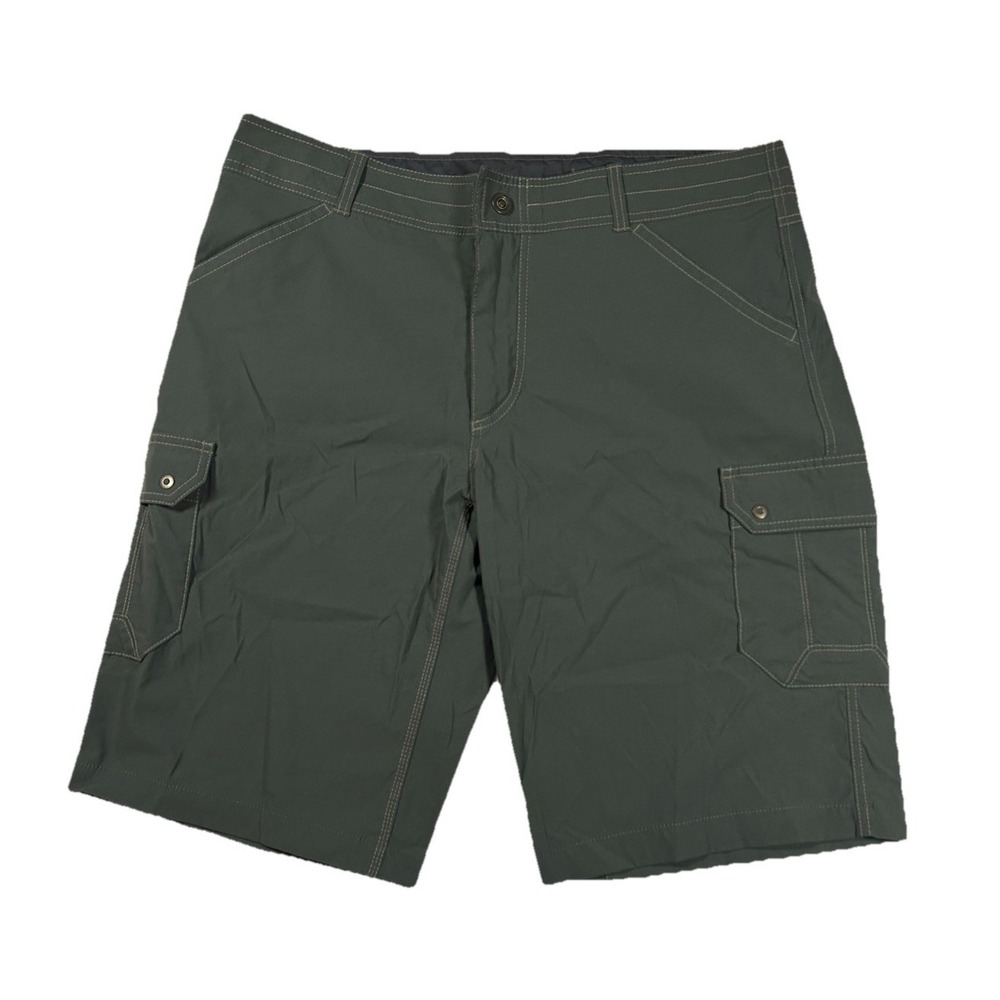 Kuhl Renegade Shorts Mens 38 Green Cargo Stretch Hiking Travel Outdoor Quick Dry